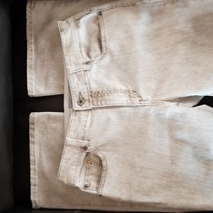 Chico's Platinum Denim  Beige Jeans Pants Size 0.5 Regular